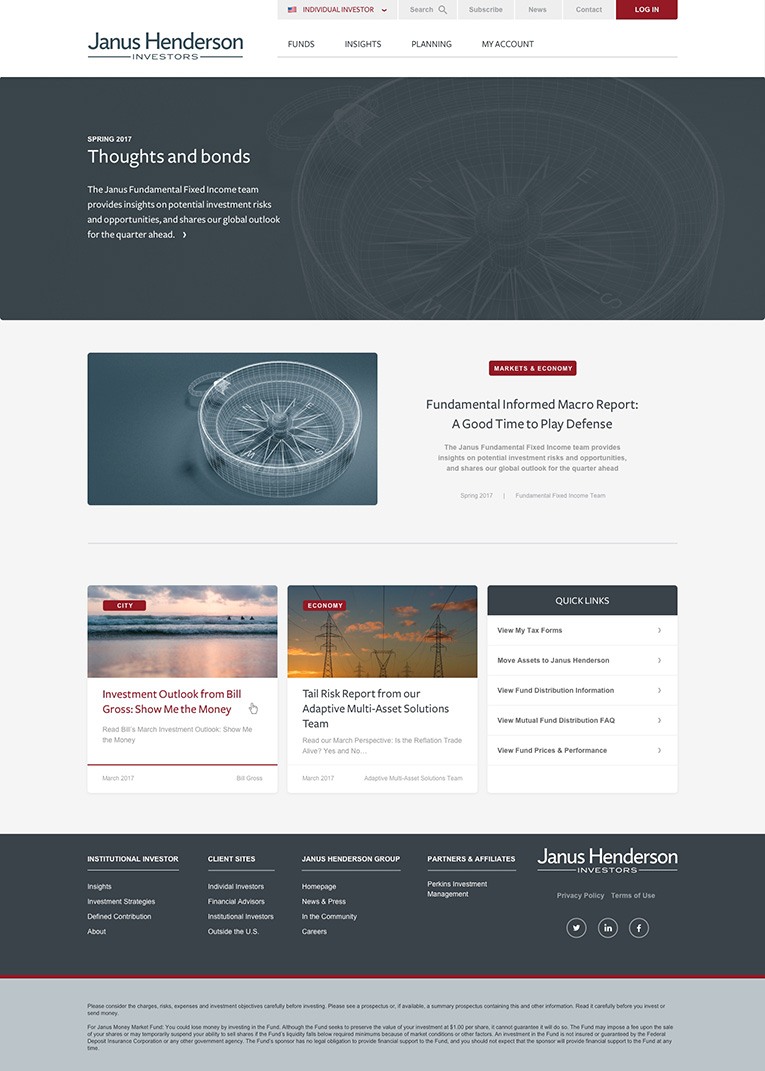 Atomic Design Page on Janus Henderson's Website Atomic Design Page on Janus Henderson's Website