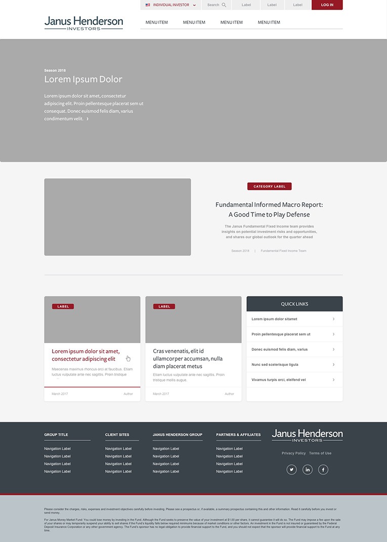 Atomic Design Template on Janus Henderson's Website Atomic Design Template on Janus Henderson